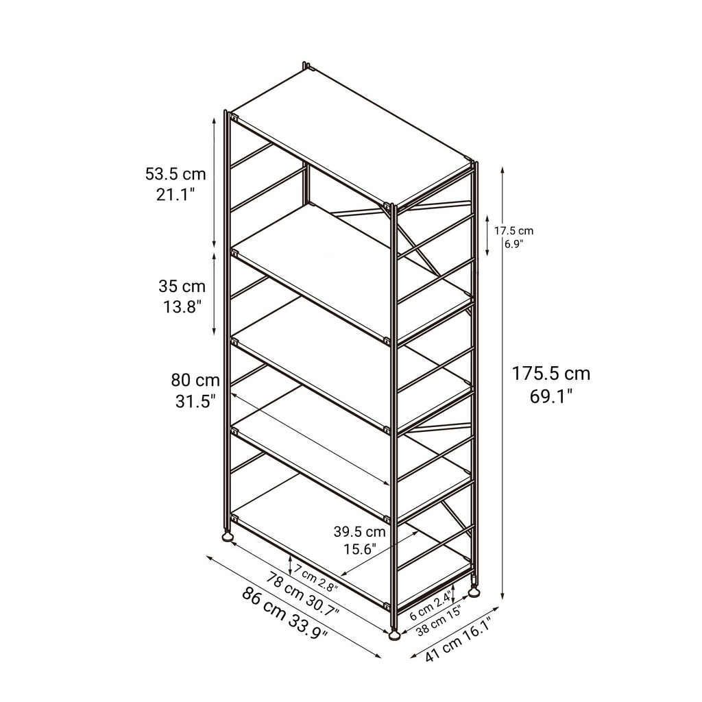 SUS Shelving Unit - White Gray - Wide - Large