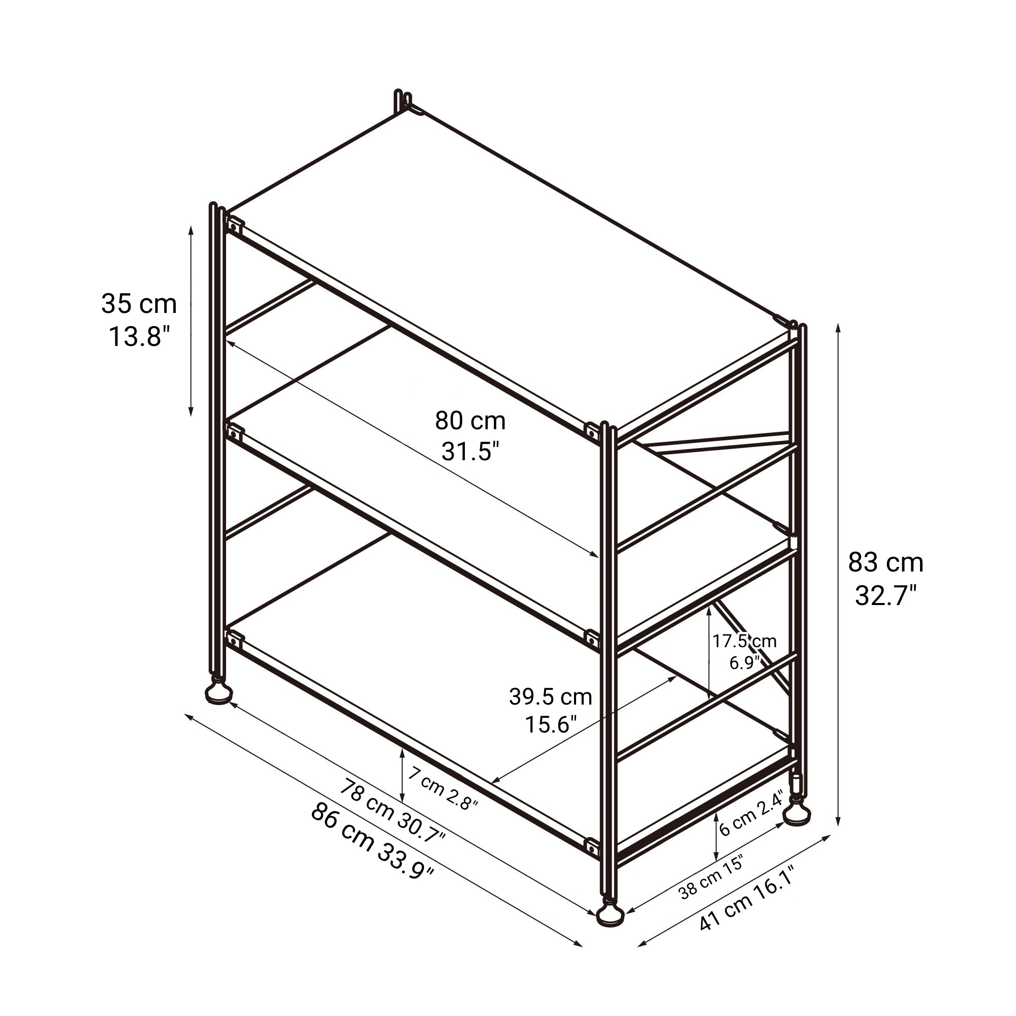 SUS Shelving Unit - Light Gray - Wide - Small