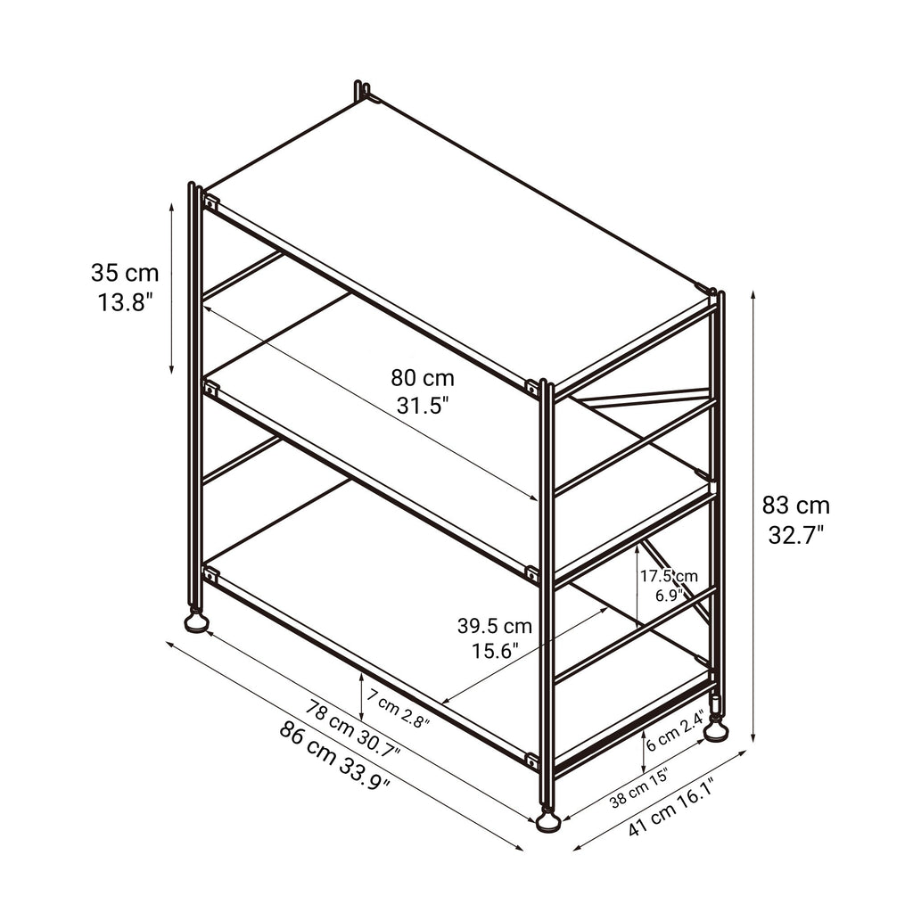 SUS Shelving Unit - Oak - Wide - Small