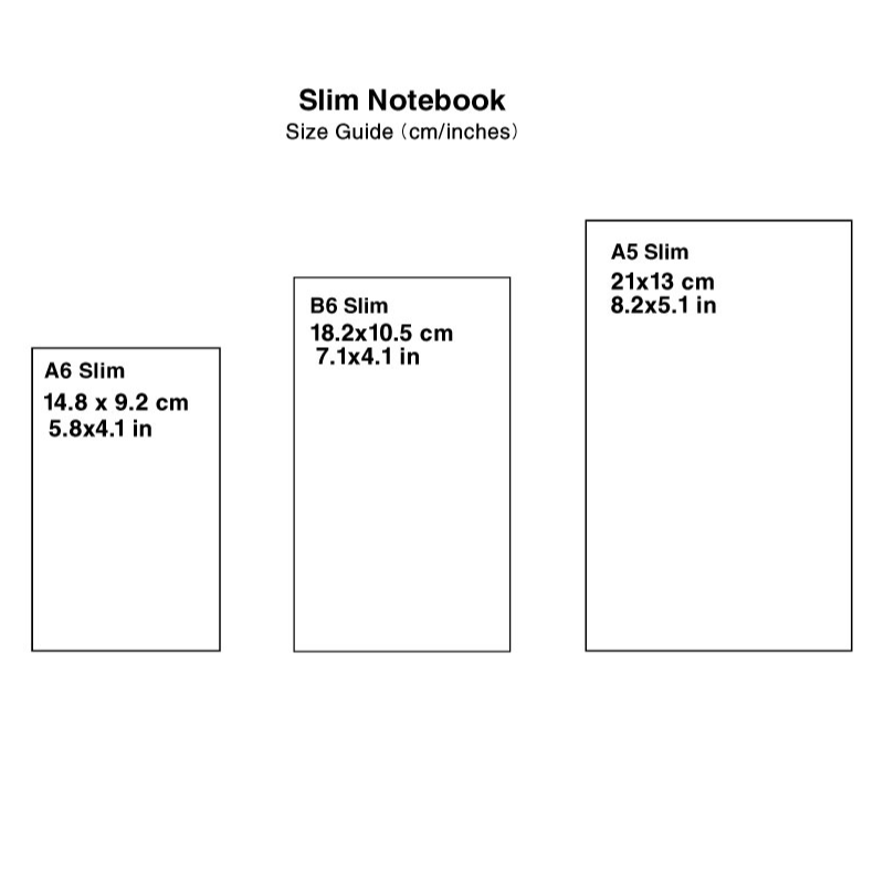 High Quality Paper Bind Slim Notebook - Horizontal Line and Vertical Dot Grid