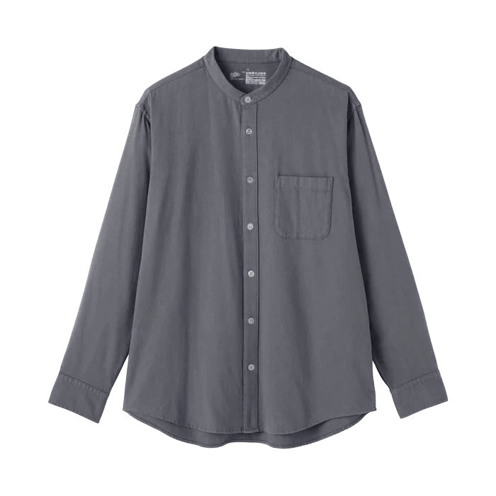 Flannel Stand Collar Shirt