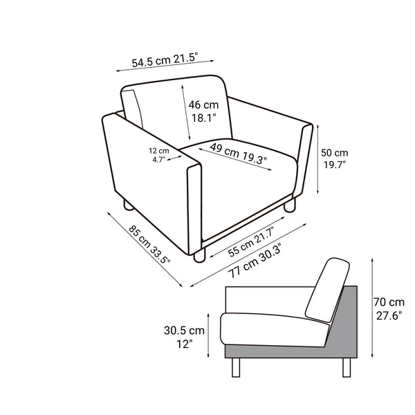 [HD] Urethane Pocket Coil Sofa 1 Seater Cover Sold Separately