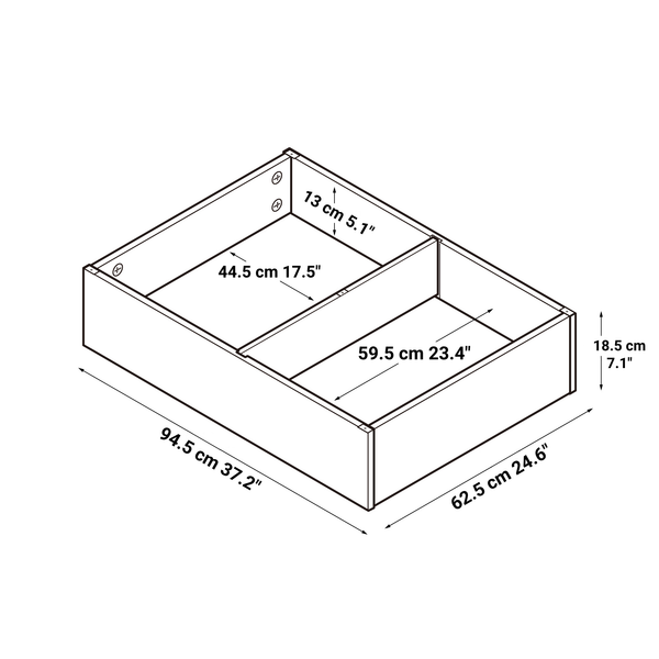 [HD] Wooden Bed Storage Box with Divider