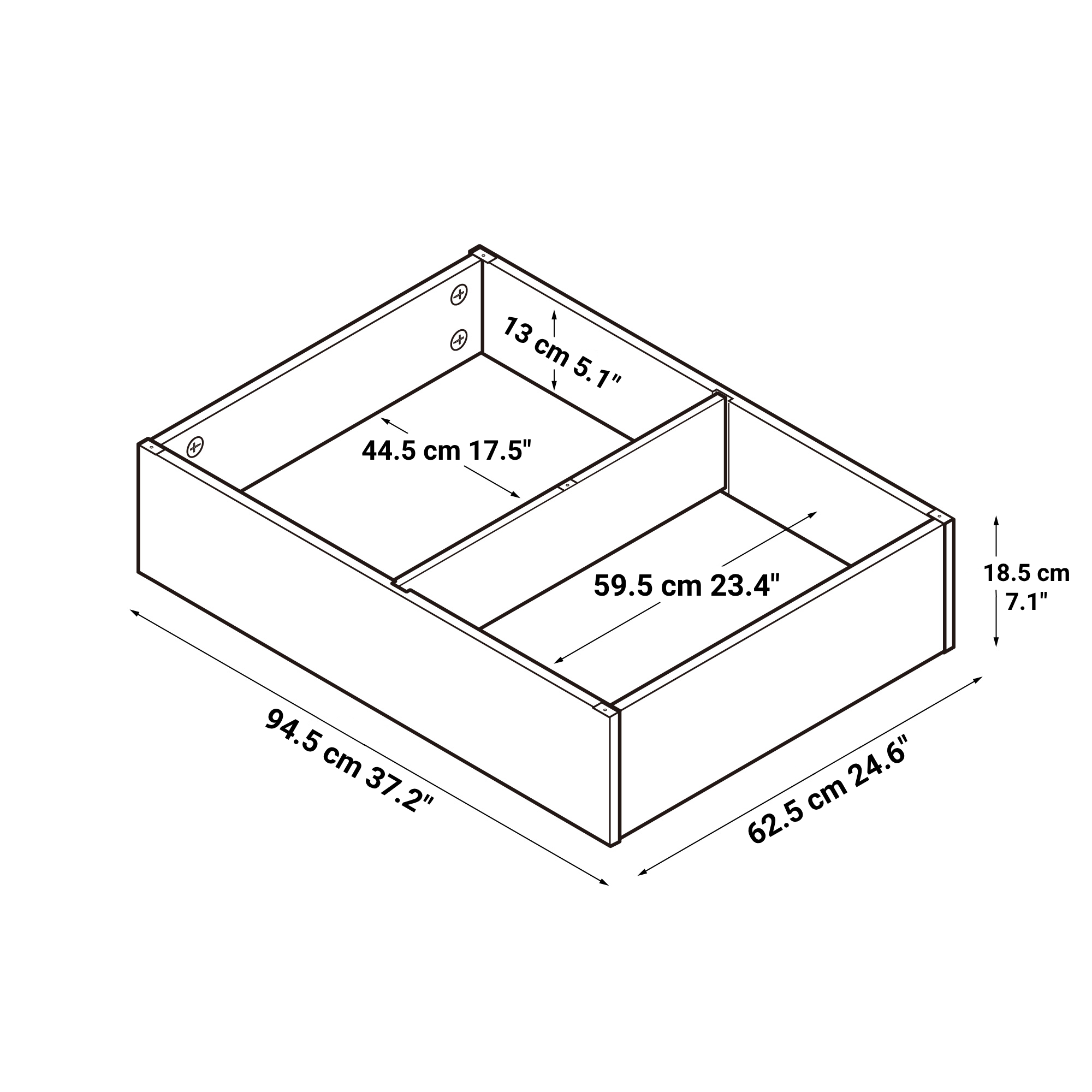 [HD] Rubberwood Wooden Bed Storage Box with Divider