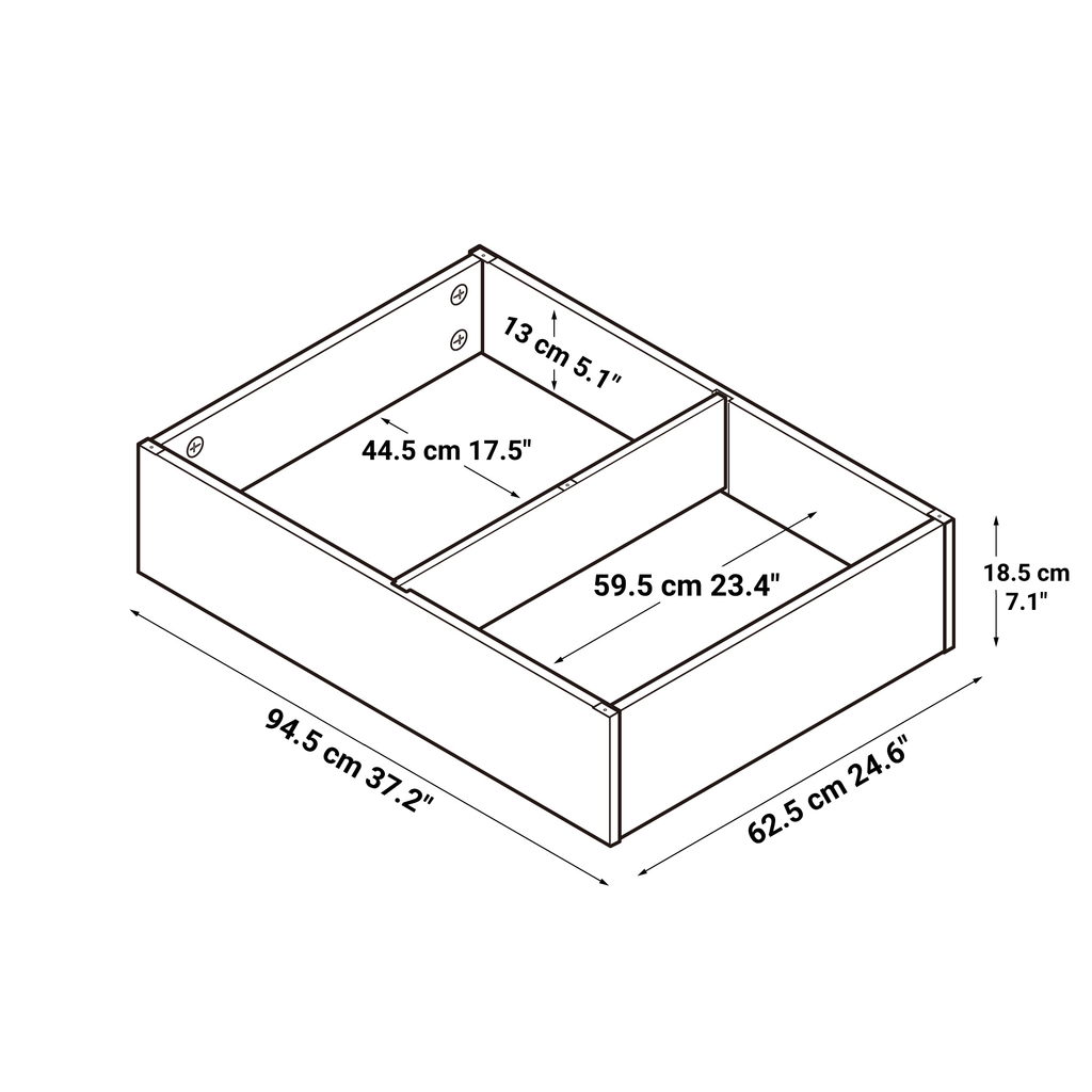 [HD] Pine Wooden Bed Storage Box with Divider