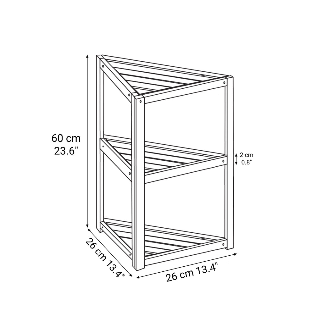 Bamboo Corner Rack 3 Tiers