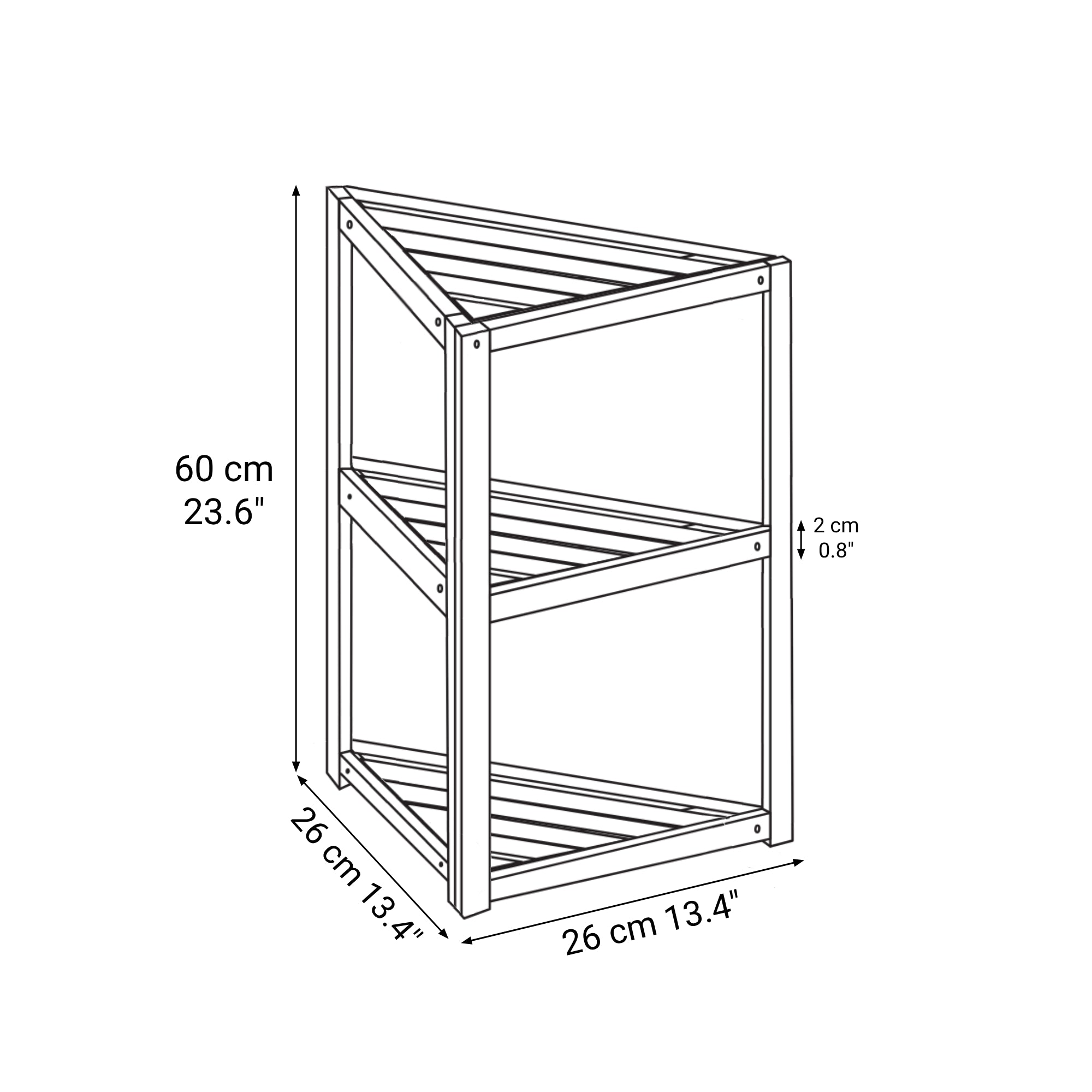 Bamboo Corner Rack 3 Tiers
