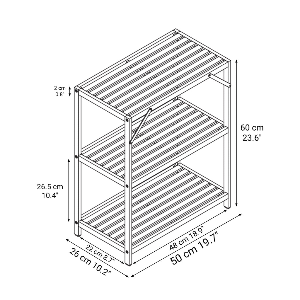Bamboo Multi-Purpose Rack 3 Tiers