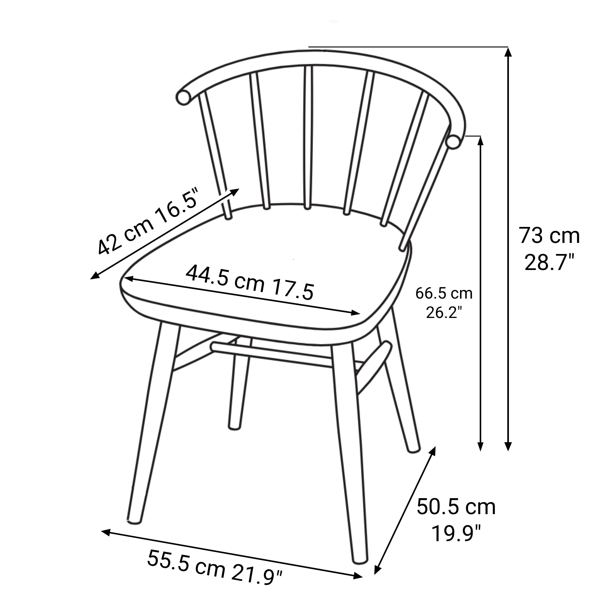 Beech Wood Chair with Round Legs