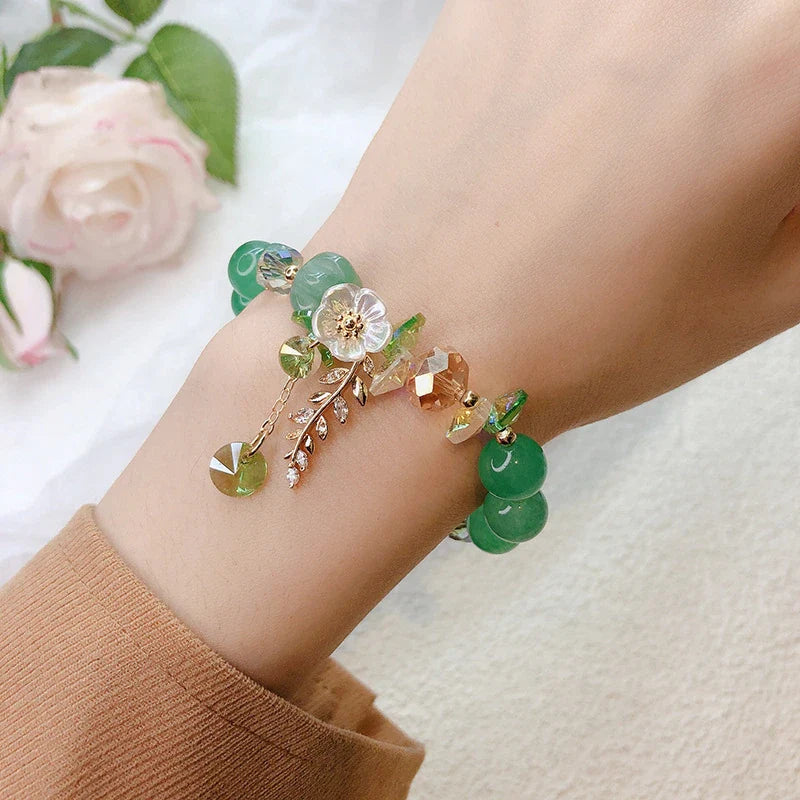 Green Jade Bloom Of Luck & Wealth Bracelet