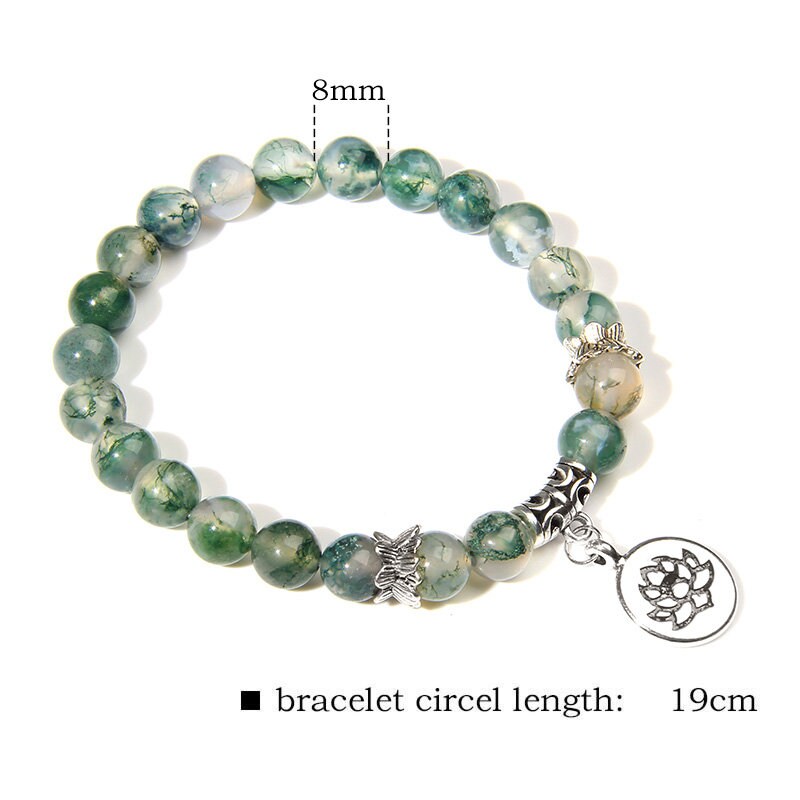 Moss Agate Wellspring Of Peace Meditation Bracelet