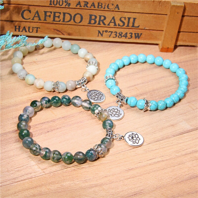 Moss Agate Wellspring Of Peace Meditation Bracelet