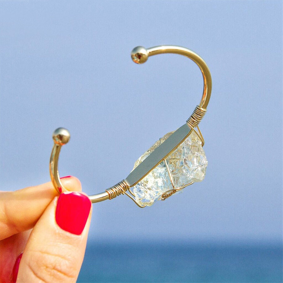 Clear Quartz Clarity & Purpose Crystal Bangle Bracelet