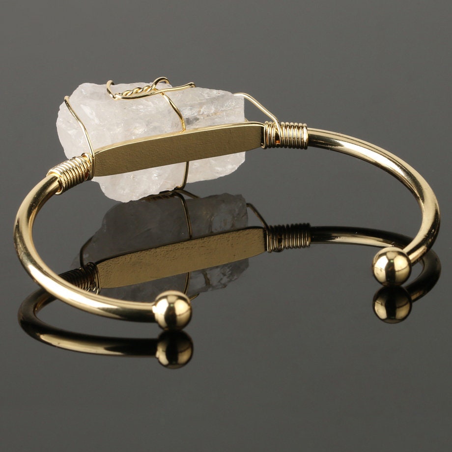 Clear Quartz Clarity & Purpose Crystal Bangle Bracelet