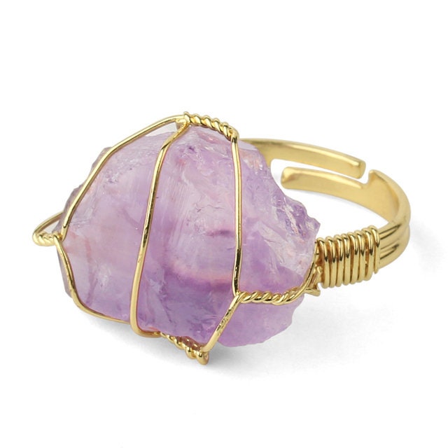Amethyst Calm Energy Adjustable Ring -