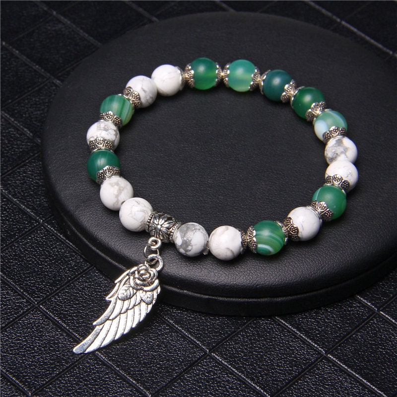 Green Agate & White Turquoise Mental Flexibility Bracelet