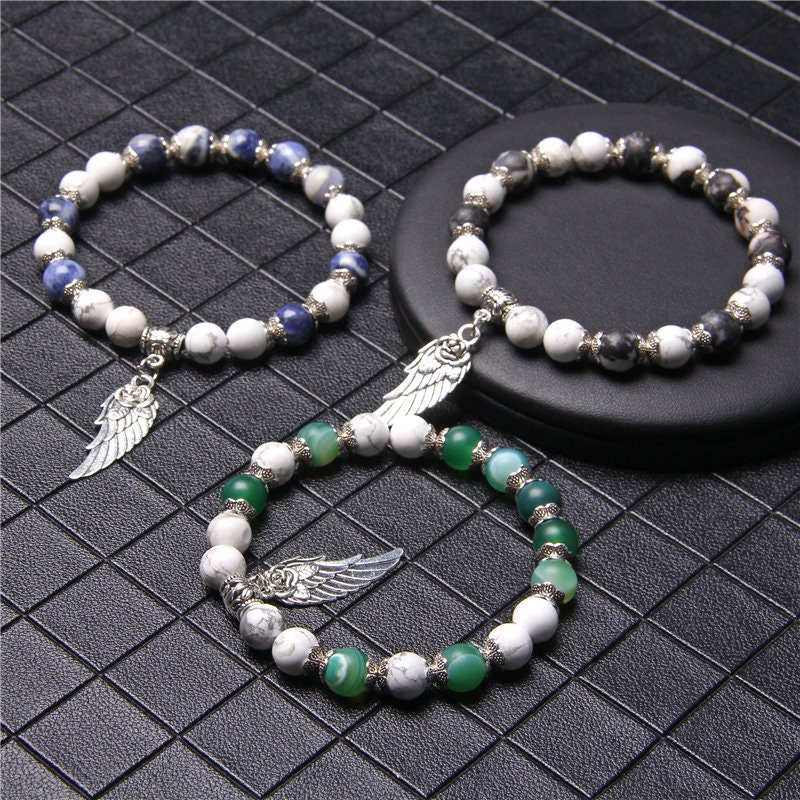Green Agate & White Turquoise Mental Flexibility Bracelet