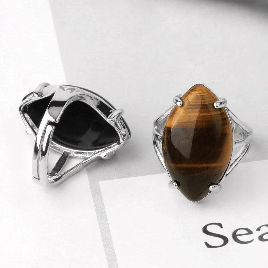 Tiger Eye Will Power Adjustable Ring