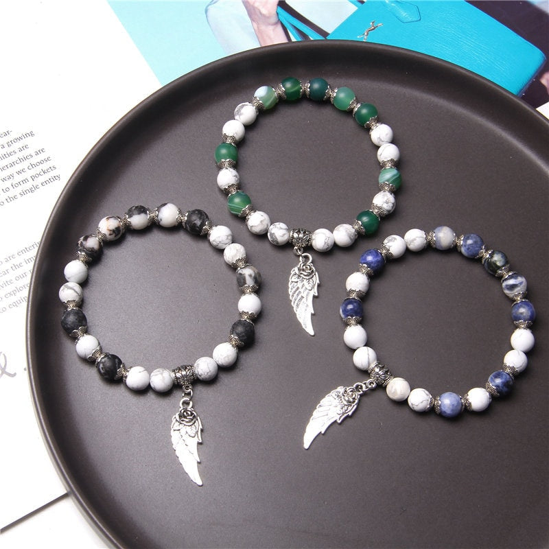 Green Agate & White Turquoise Mental Flexibility Bracelet