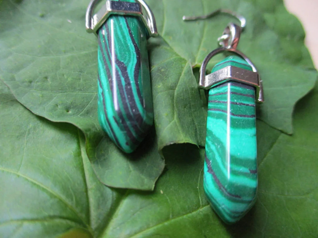 Malachite Chakra Point Peaceful Earrings