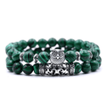 Malachite Peaceful Energy With Owl Charm Lucky Bracelet