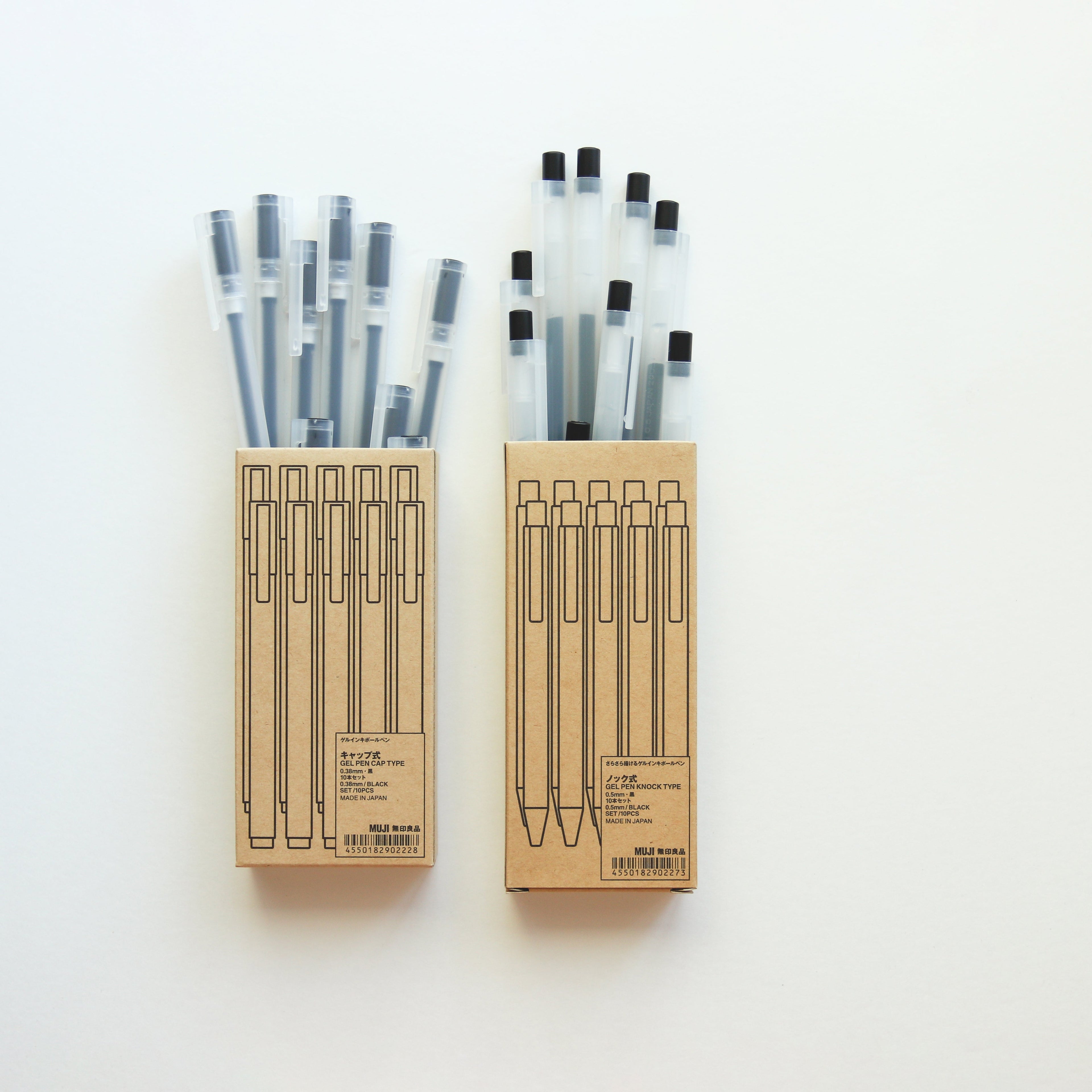 Gel Ink Ballpoint Pen Knock Type 0.5mm - Blue Black (10 Pack)