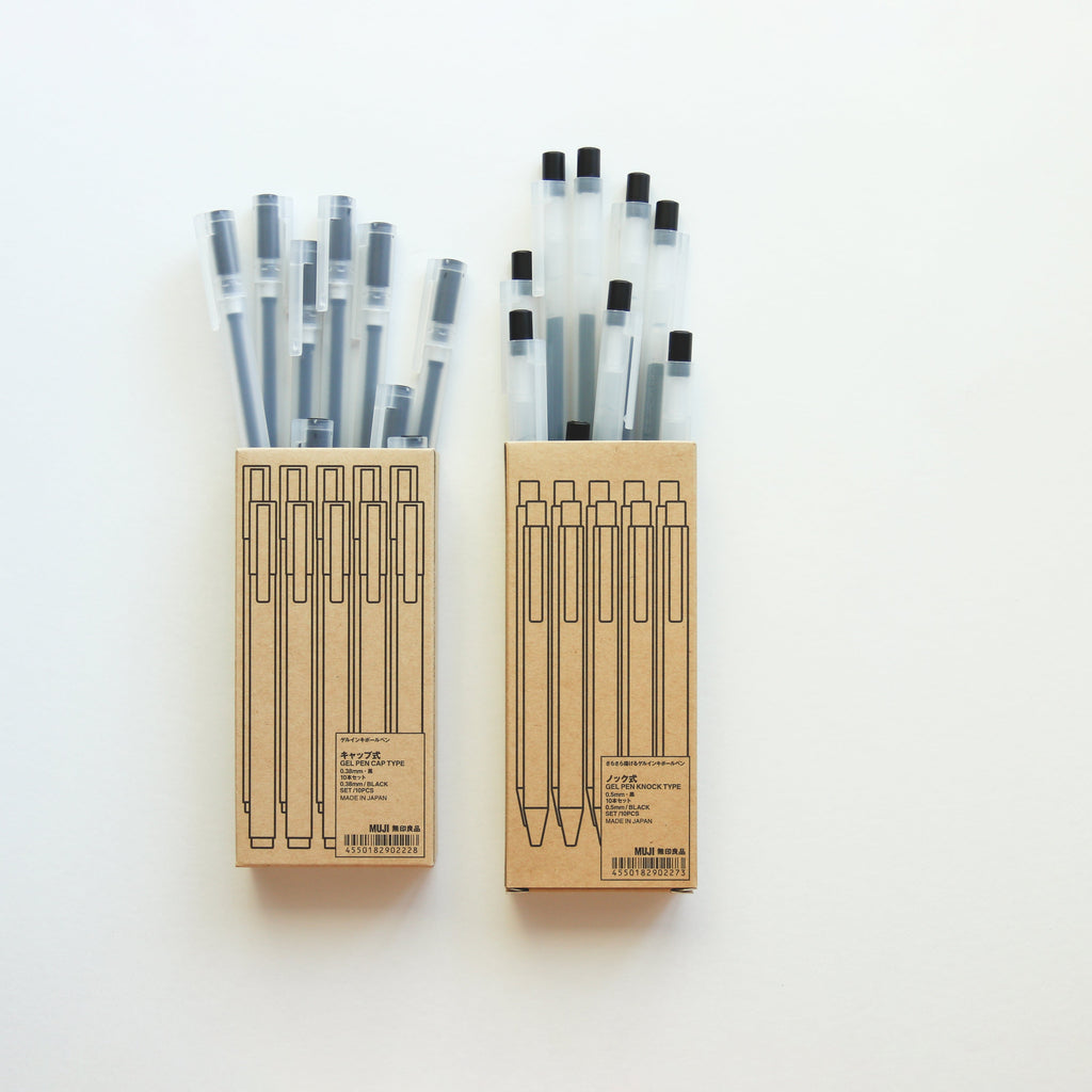 Gel Ink Cap Type Ballpoint Pen 0.38mm 10 Pieces Set