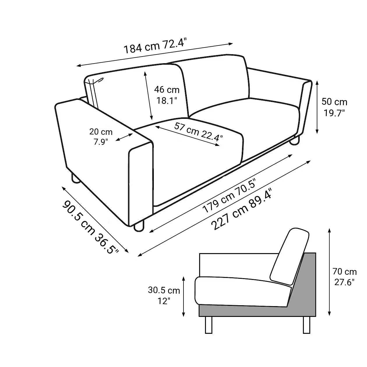 [HD] Urethane Pocket Coil Sofa 3 Seater Cover Sold Seperately