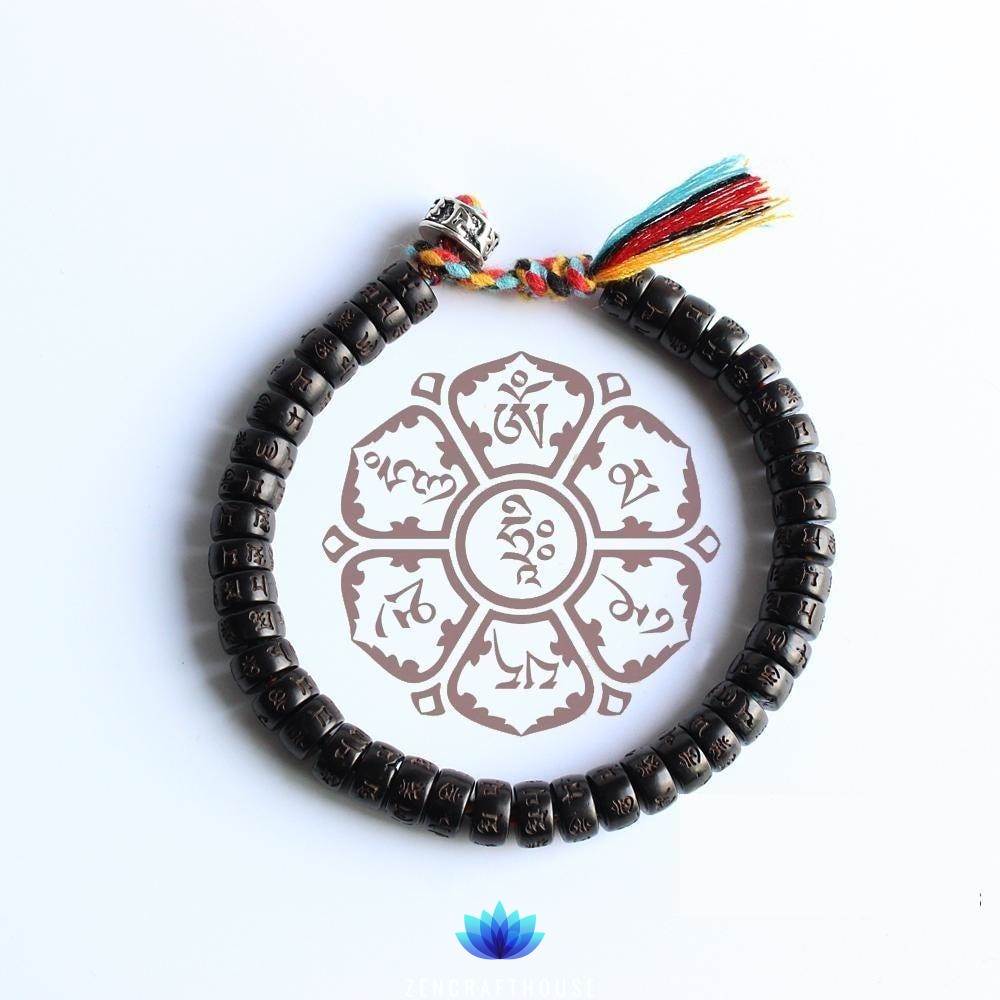 Buddha words carved Bracelet - Clear mind transforming