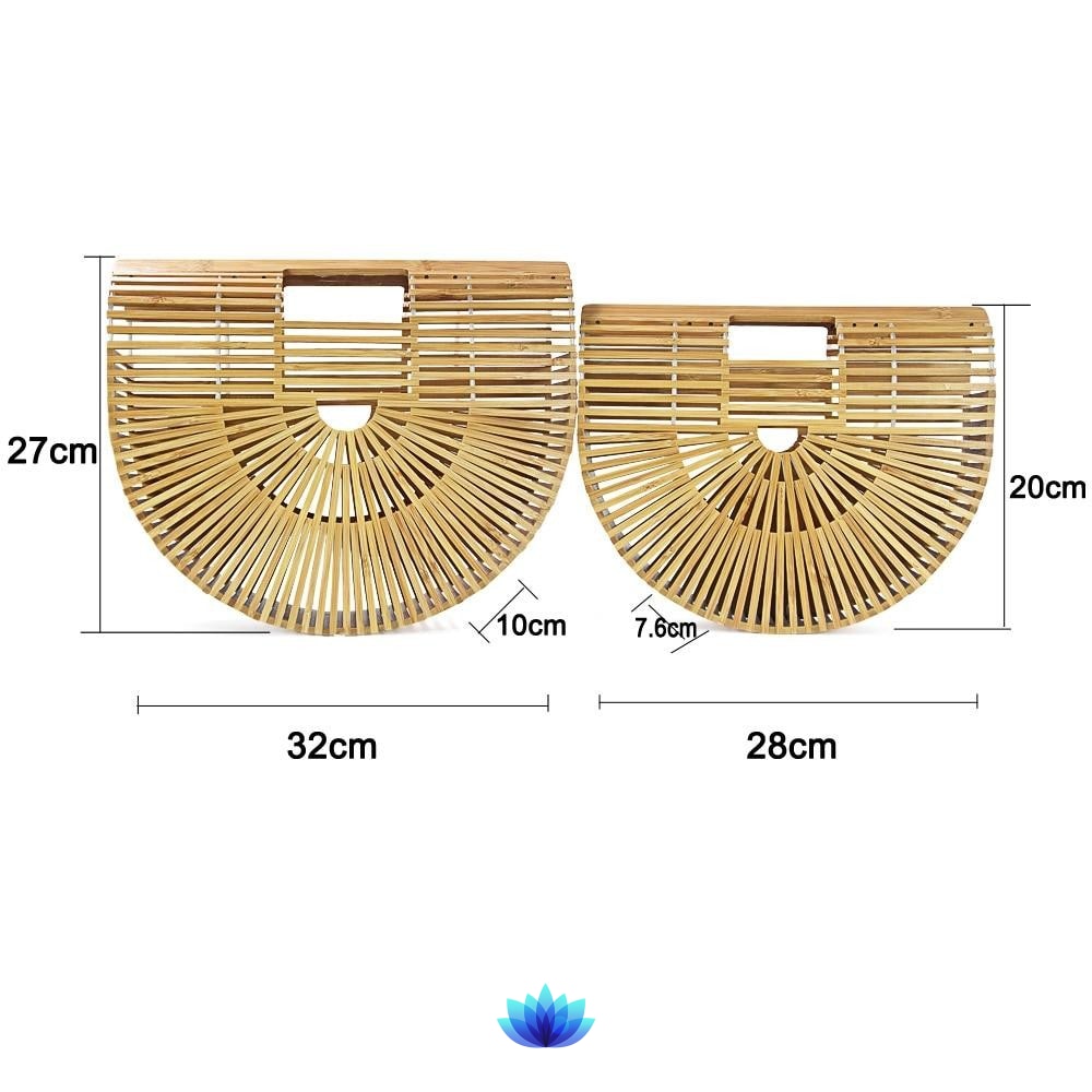 Elegant Bamboo Moon Basket Bag - 5 Colors