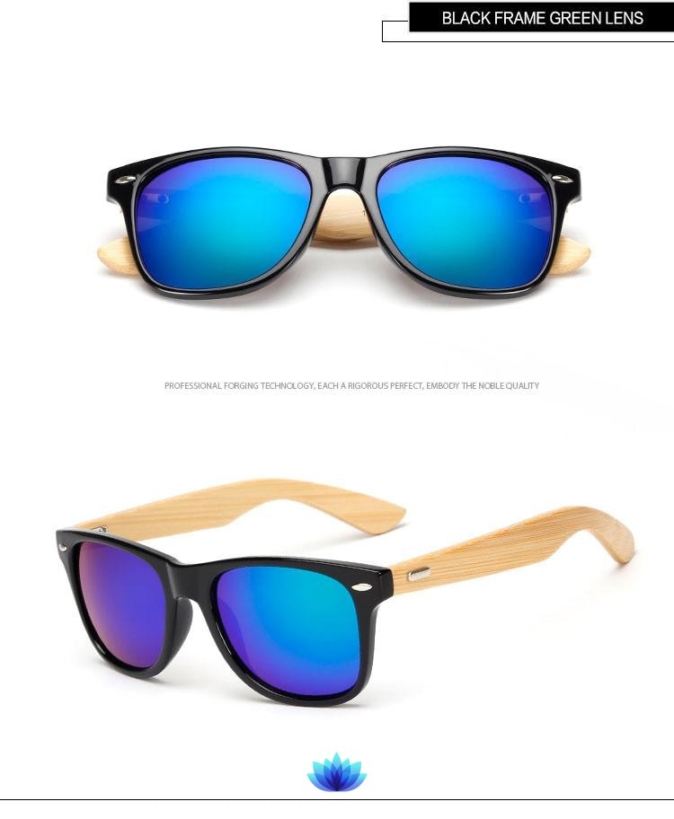 Retro Wood Frame Sunglasses